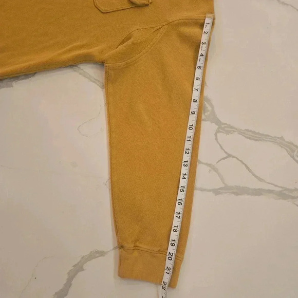 Duluth Trading Mens Ribbed Waffle Henley Mustard Yellow Size Large - Picture 8 of 10